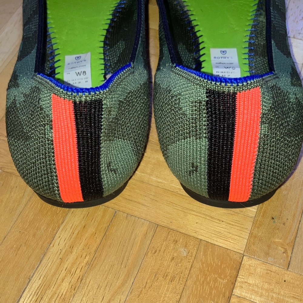 Rothy's Loafers Camouflage Slip-On Flats 8 no inserts - Picture 3 of 6